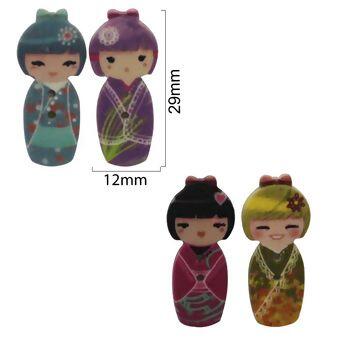 Botão kokeshi B 1982 pct. com 4un. - 19348